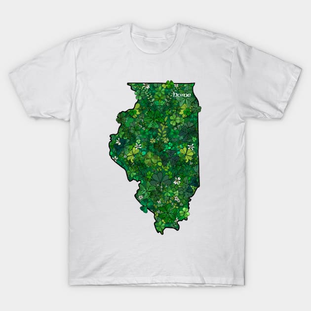 Illinois Irish Shamrock Garden T-Shirt by IrishViking2